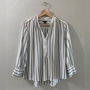 Ann Taylor, white and black striped top. Size XSP